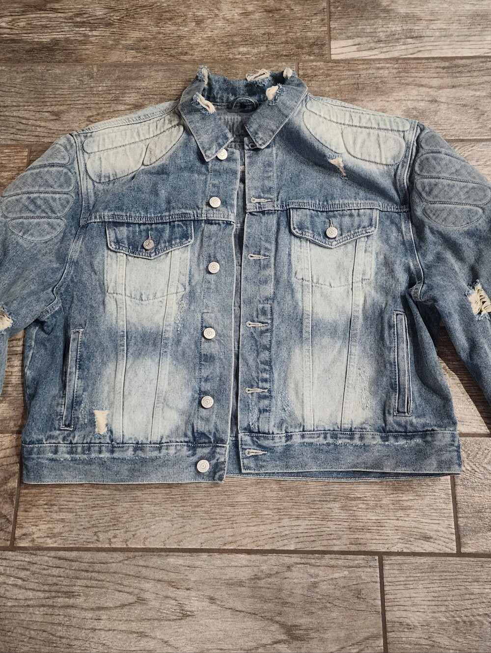 Denim Padded Motorcycle Jacket